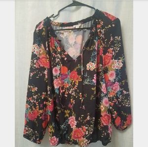 Floral Print Boho Top